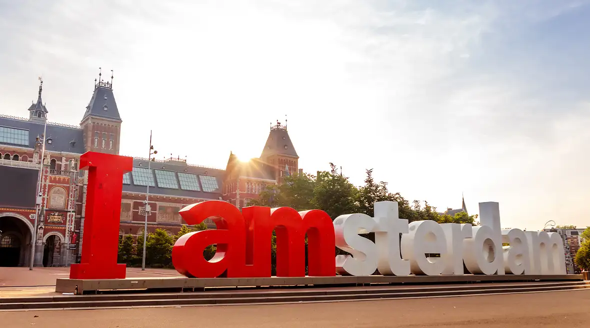 I Amsterdam sign in Amsterdam street