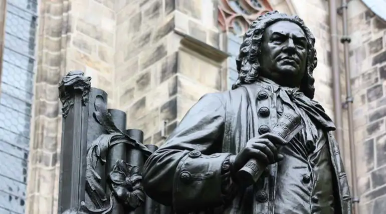 Statue of Bach in Leipzig, where he lived for 27 years