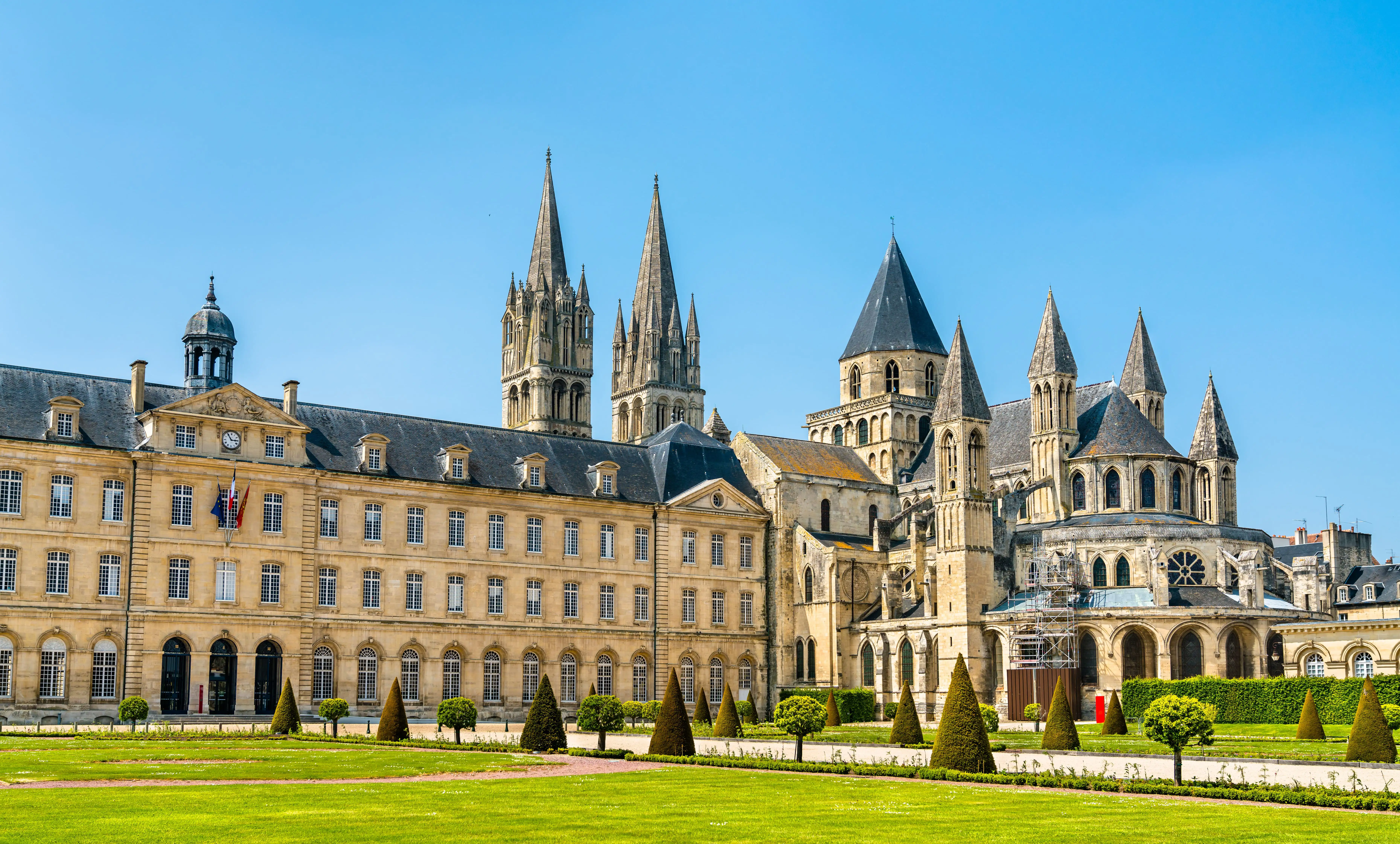 The city hall and Abbaye aux Hommes, Caen, Normandy, France