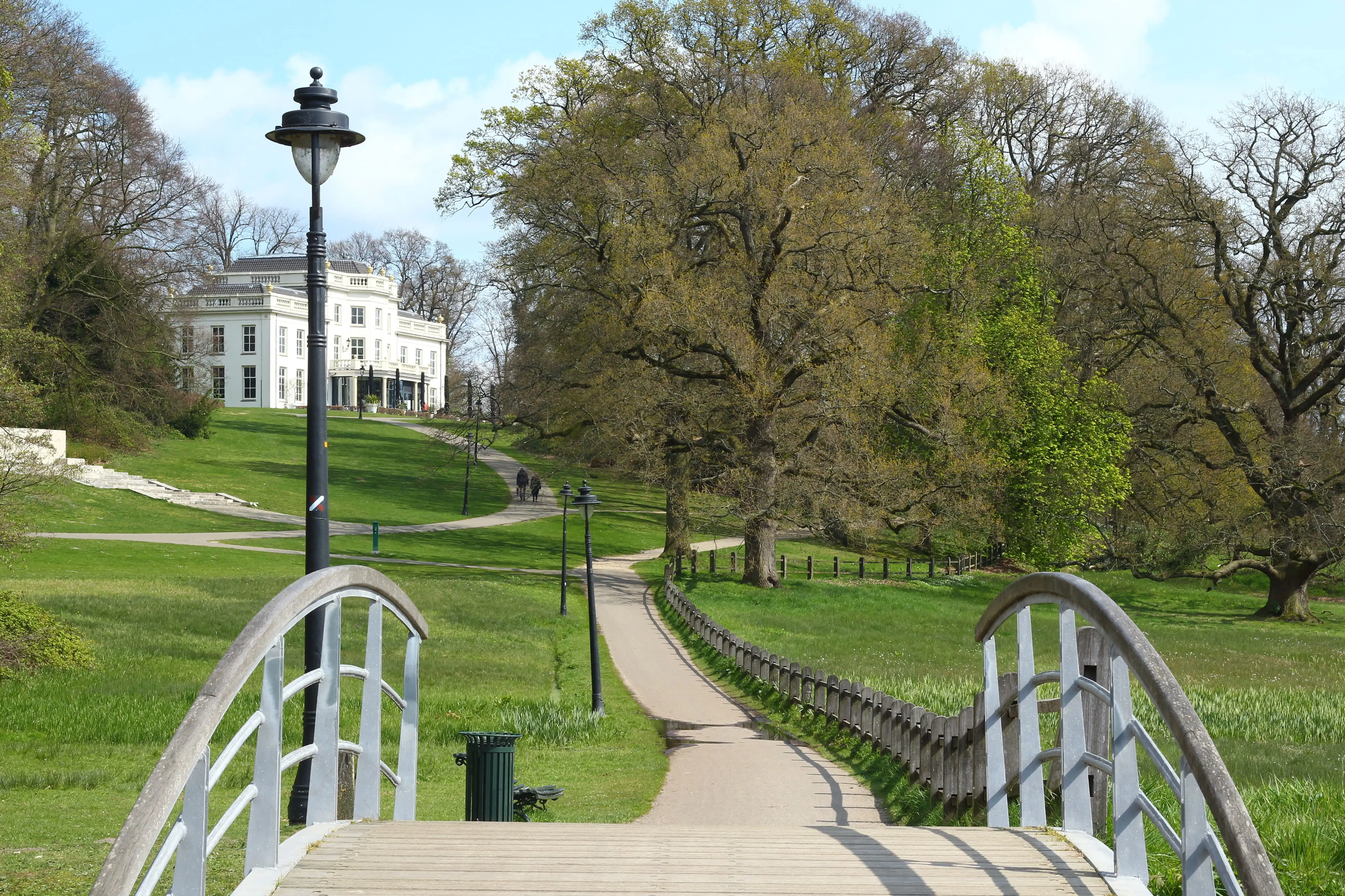 A footbridge in a landscaped park, Sonsbeek Park, Arnhem