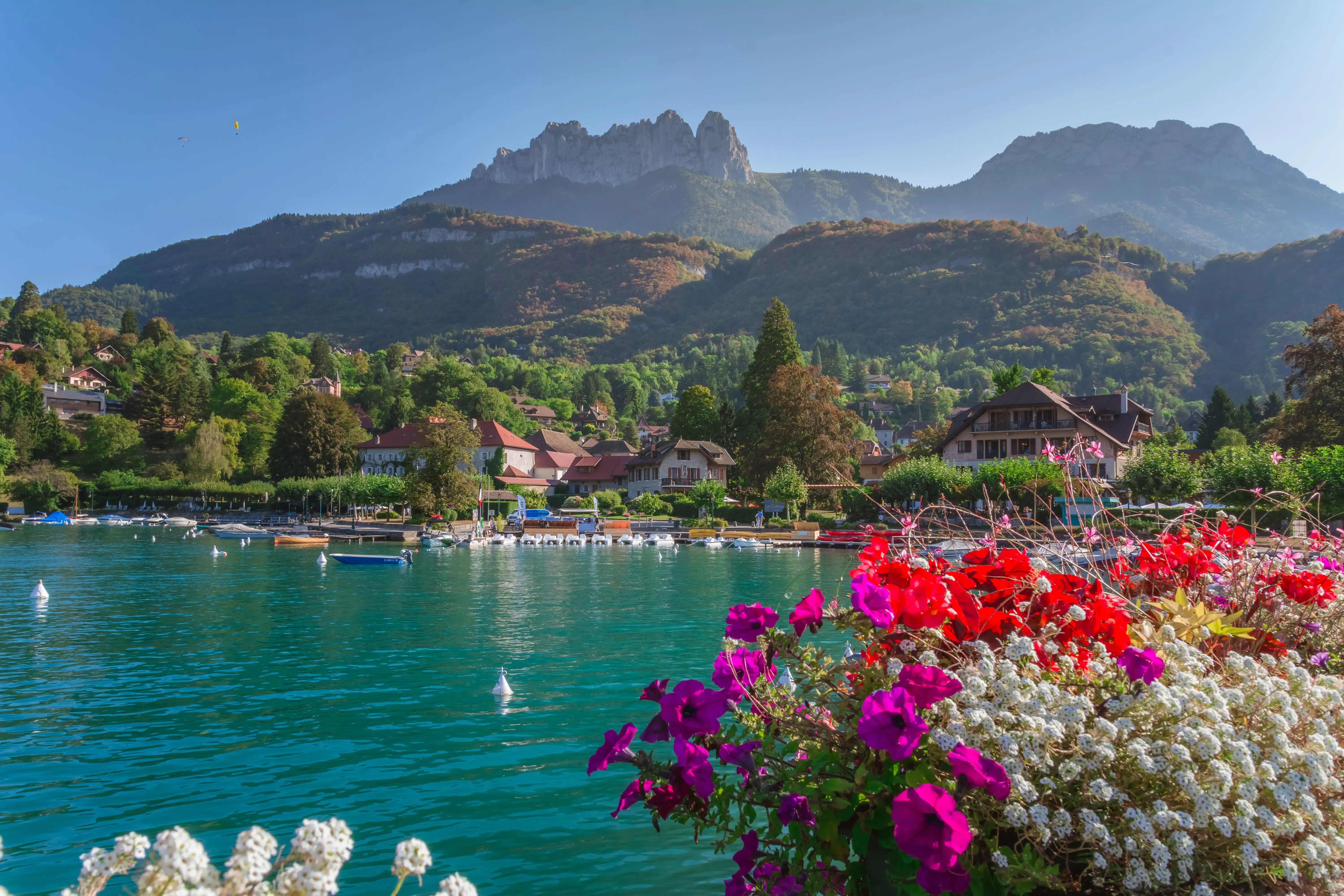 View of Talloires on the edge of Lake Annecy