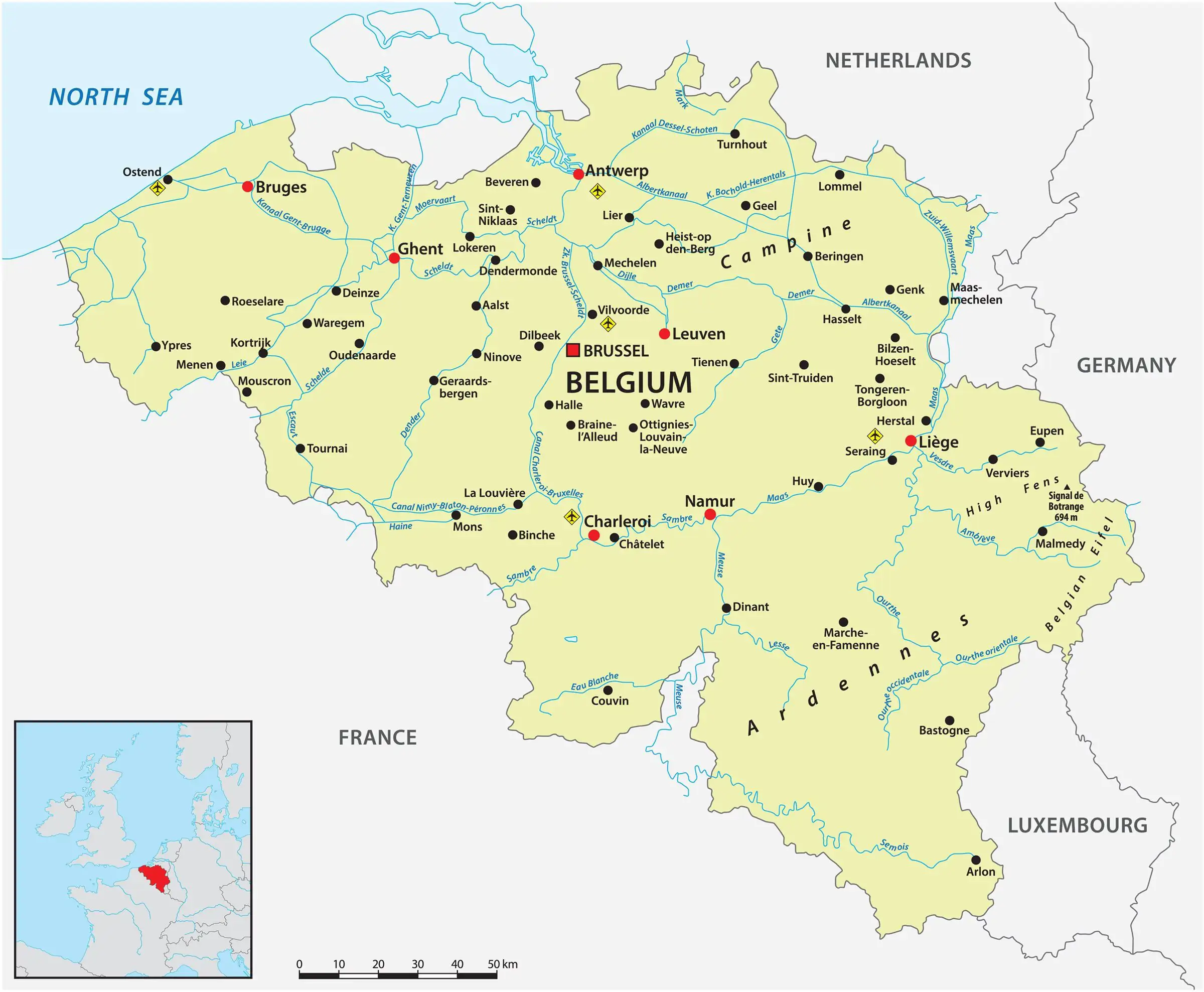Map of Belgium