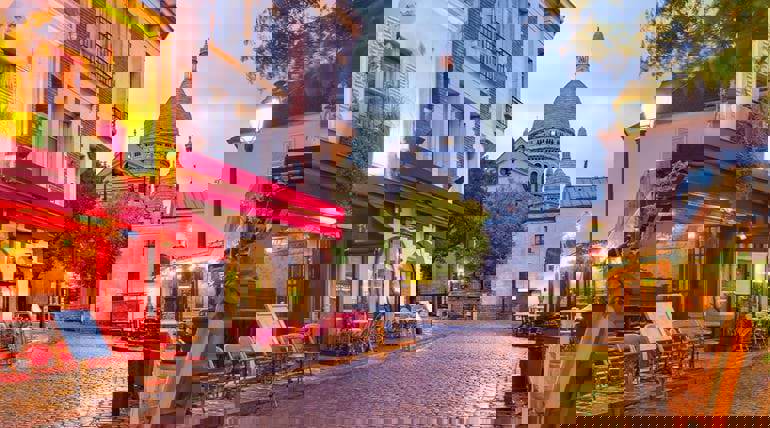 Montmartre in Paris, France.