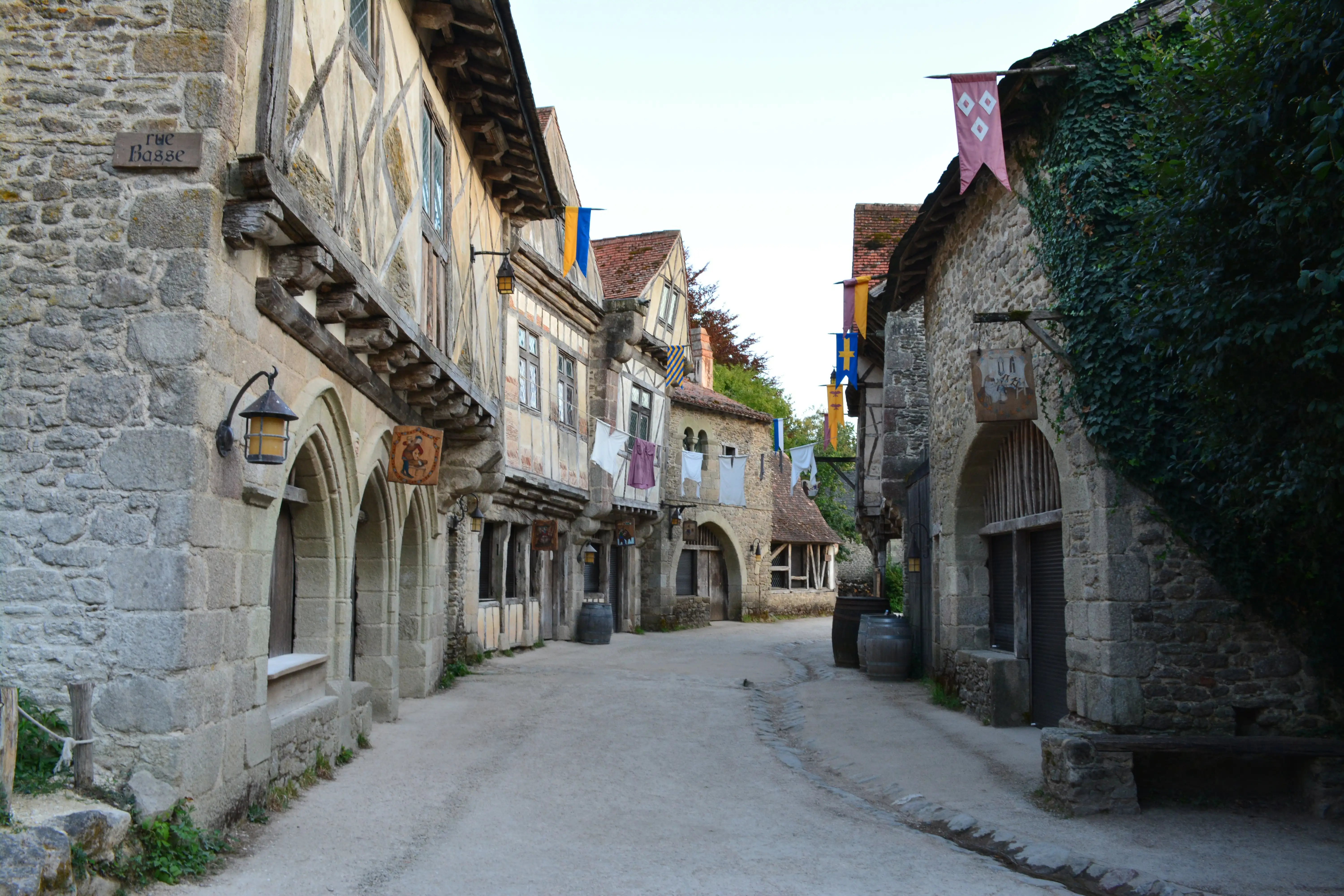 A street in a reconstruction of a medieval village, Puy du Fou theme park