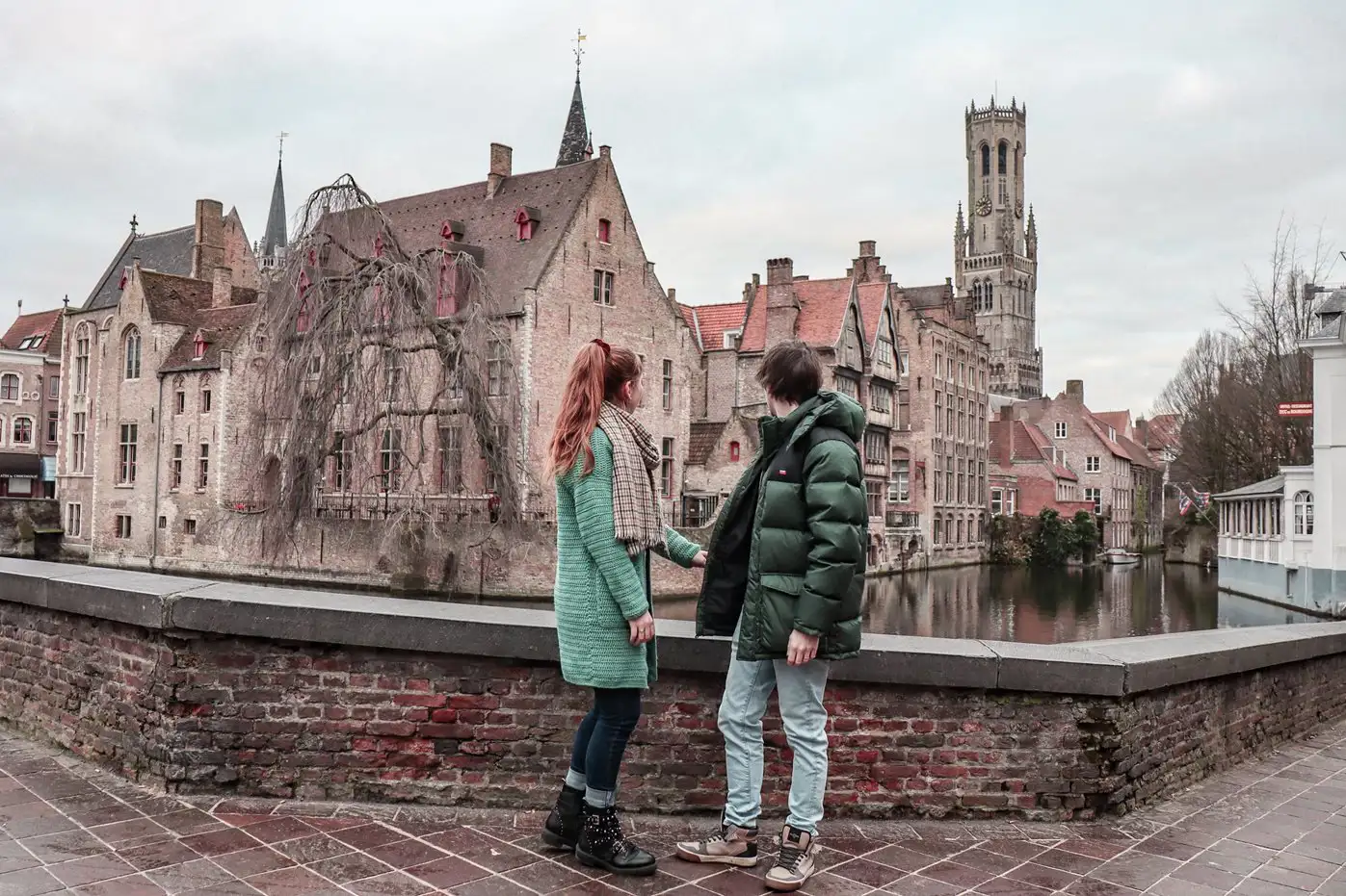 A couple enjoying the view in Bruges