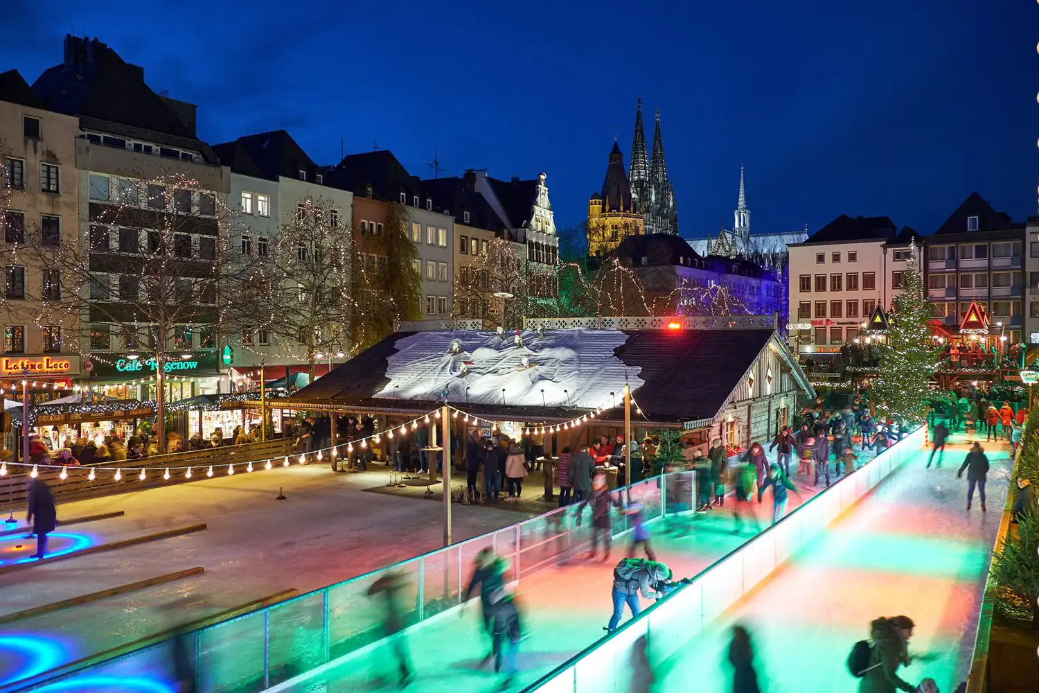 Ice rink at Christmas market in Cologne