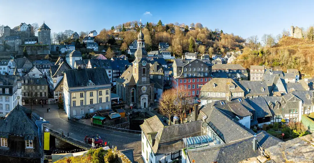 The old town of Monschau seen from above