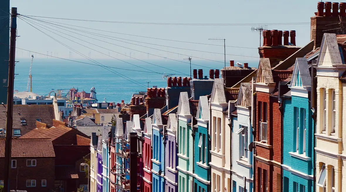 Maisons colorées sur Blaker street à Brighton