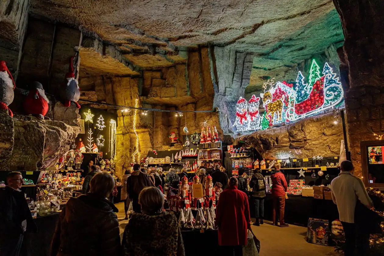 Christmas shop in a cave, Valkenburg, Netherlands