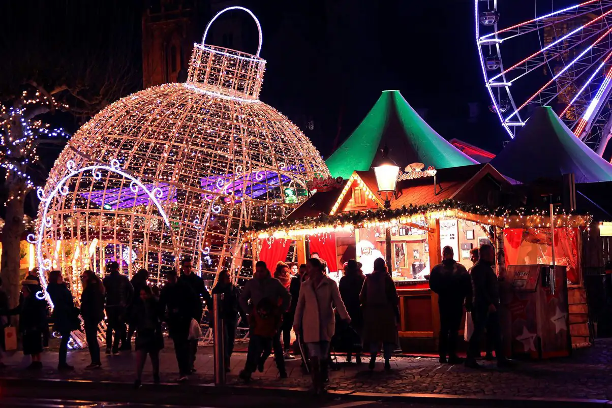 Giant bauble decoration, Christmas market, Maastricht