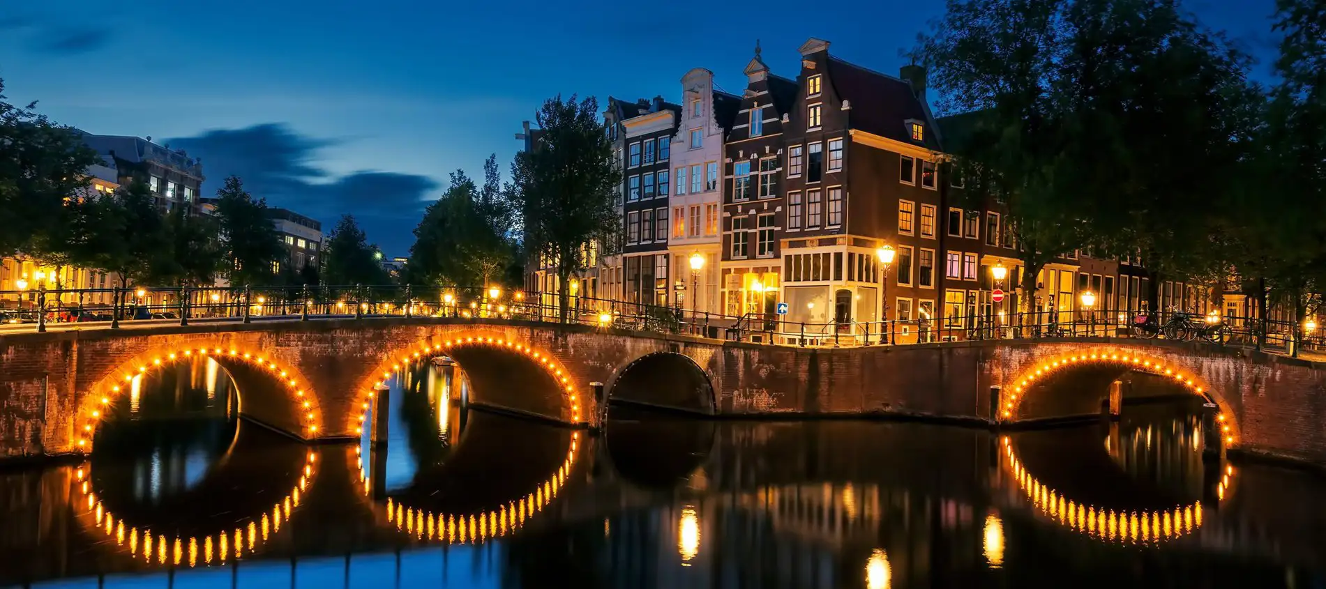 Amsterdam canal by night