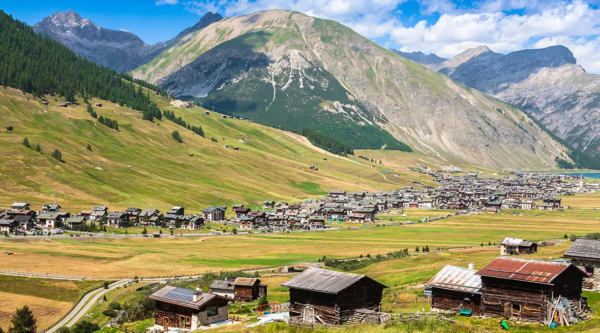 The valley of Livigno, Italy in summer