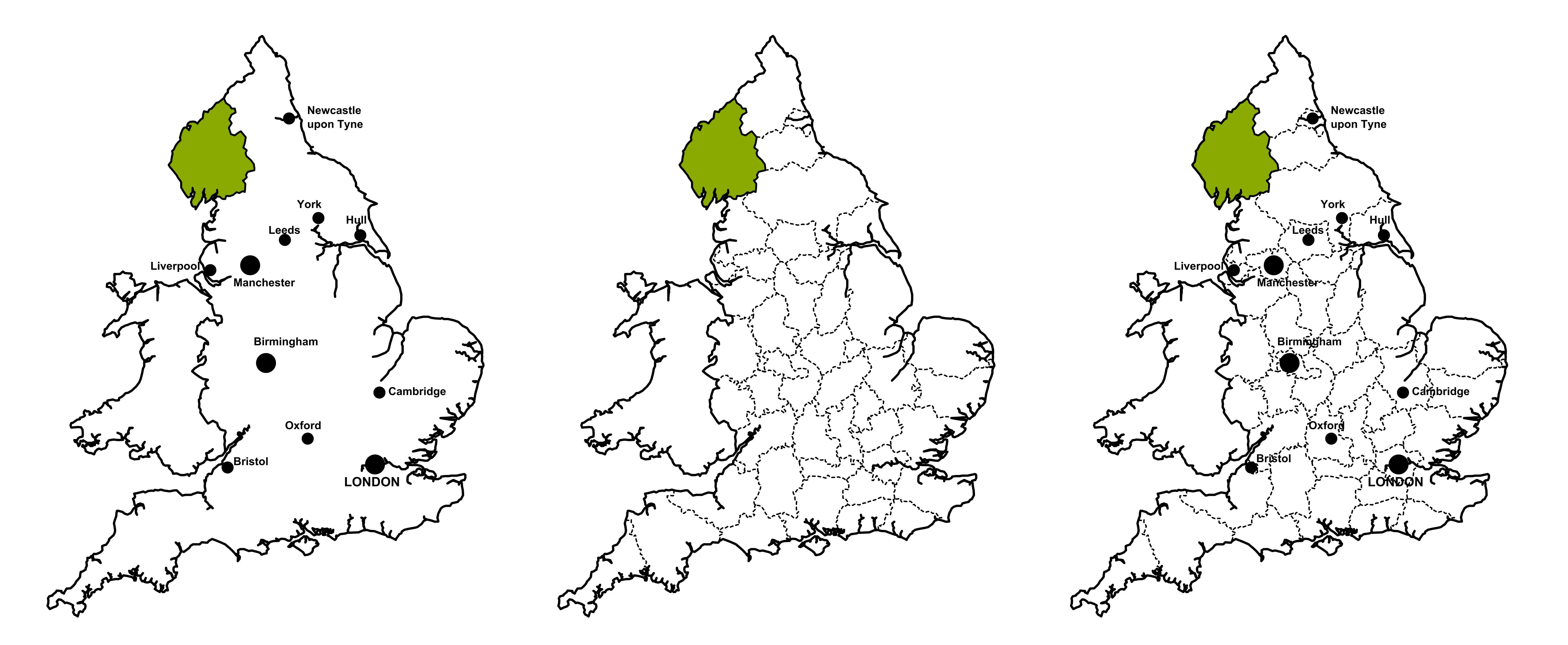 Carte montrant la localisation de la Cumbria dans le nord-ouest de l’Angleterre.