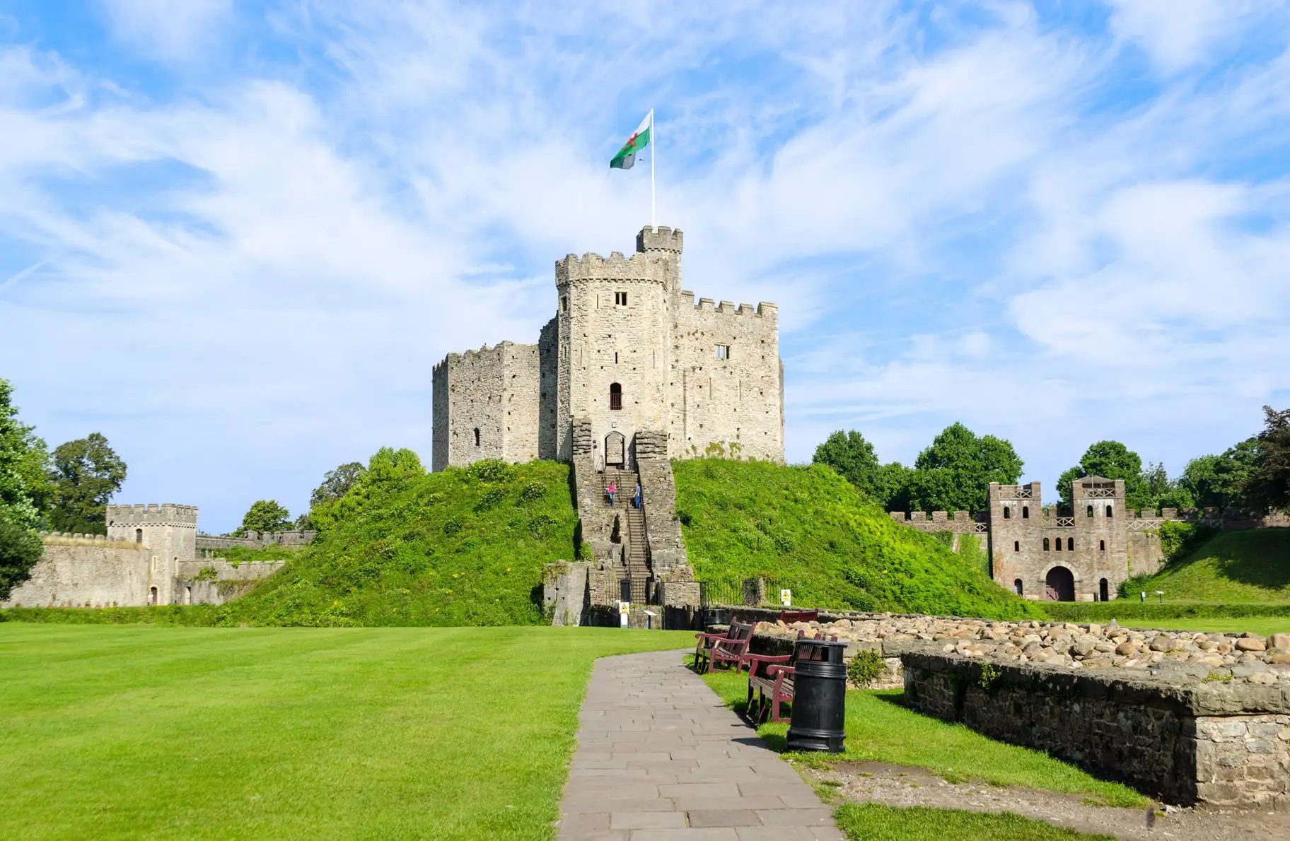 Le donjon du château de Cardiff.