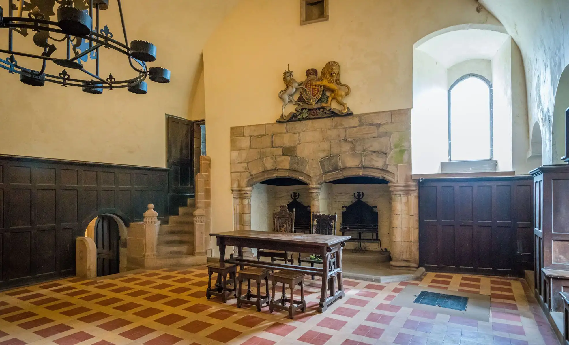 Interieur van Doune Castle in Schotland.