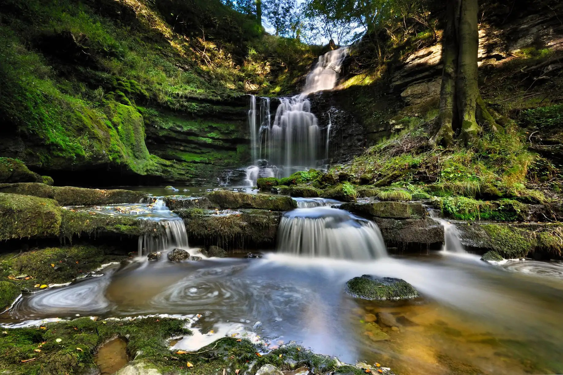 Une cascade dans les Yorkshire Dales.