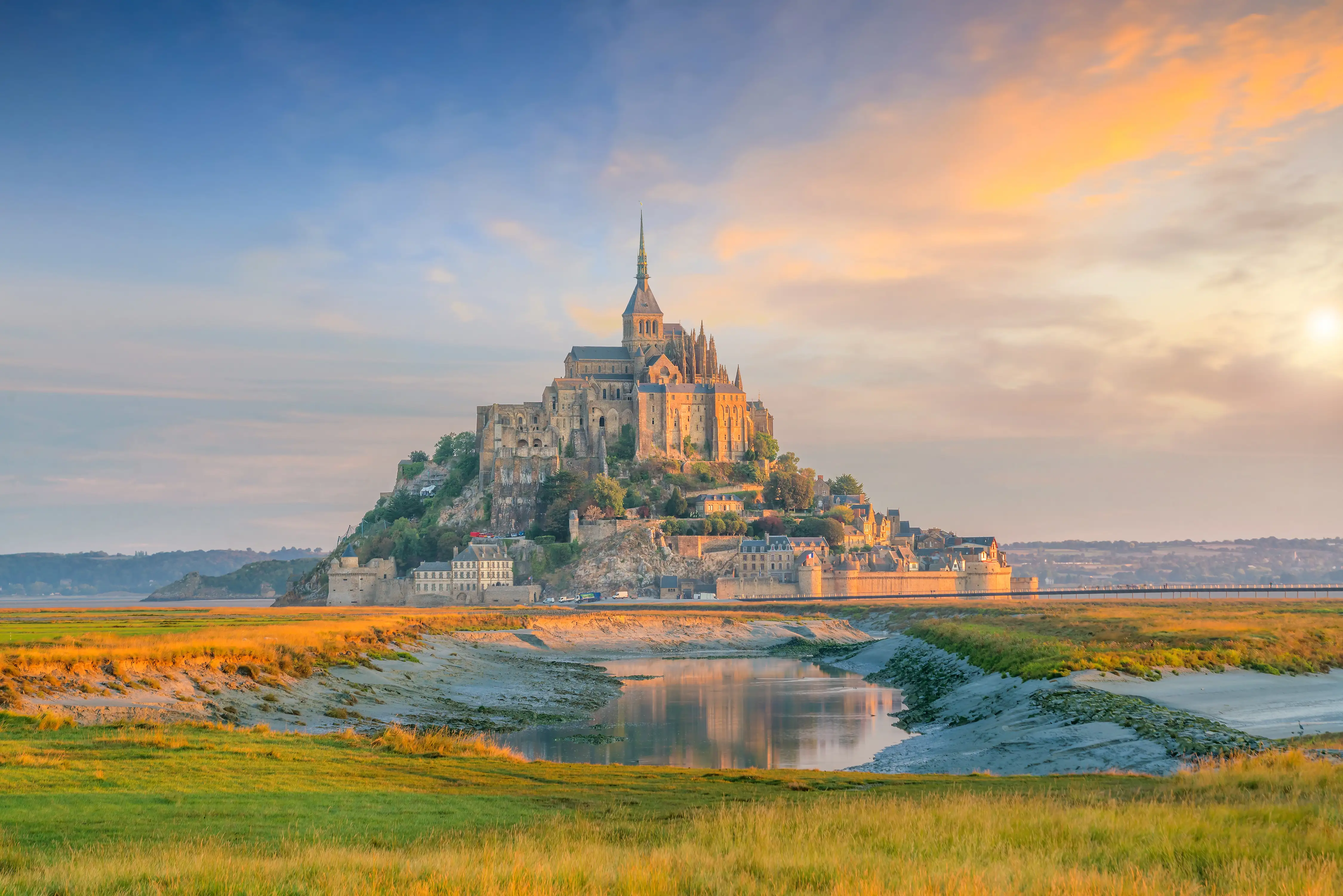 Mont-Saint-Michel at dusk or sunrise