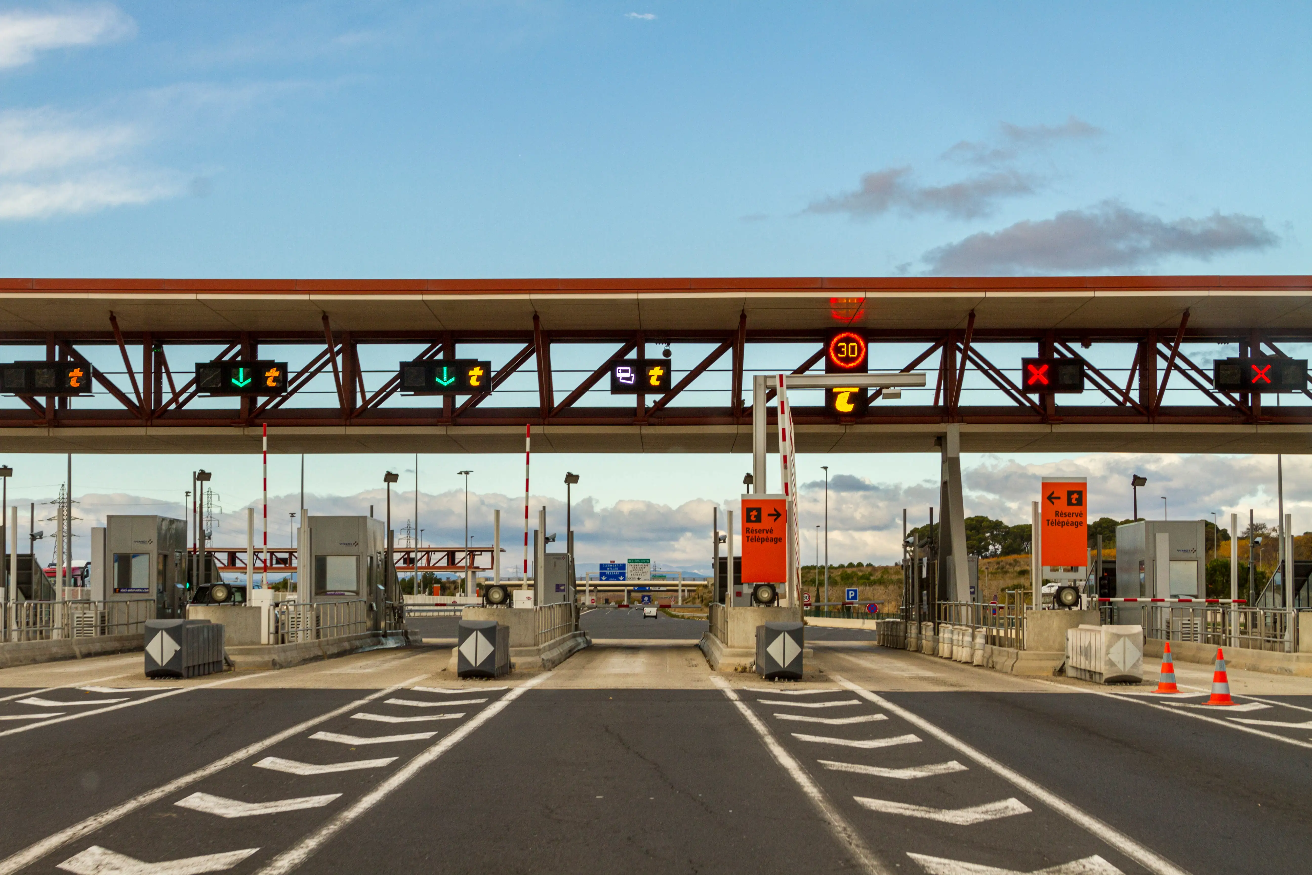 Toll barriers on a French motorway