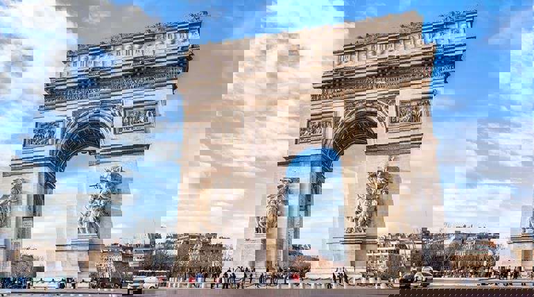 The Arc de Triomphe was commissioned by Napoleon in 1806